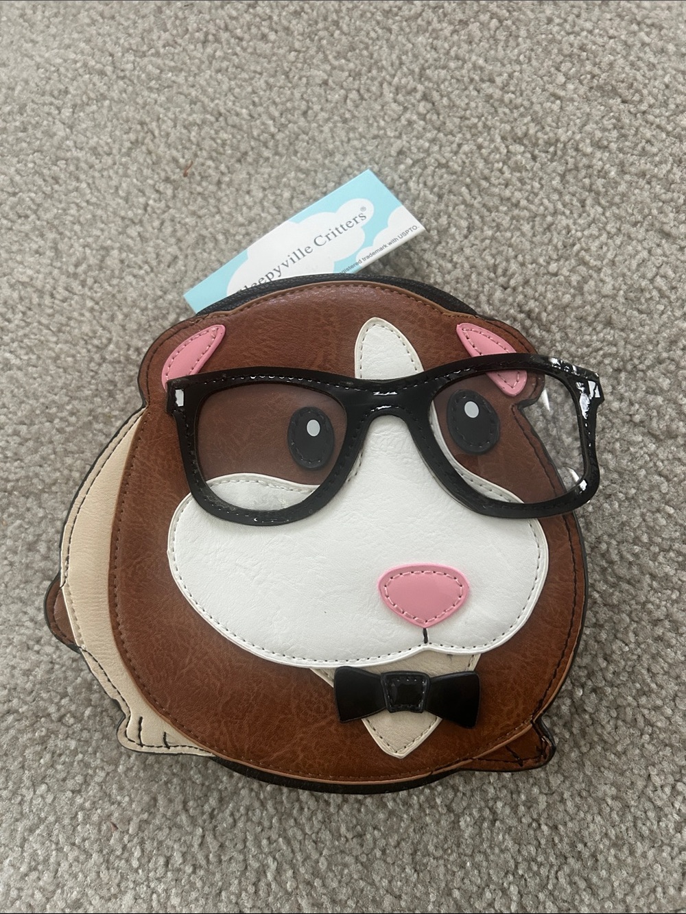 Sleepyville Critters Nerdy Guinea Pig Shoulder Crossbody Bag